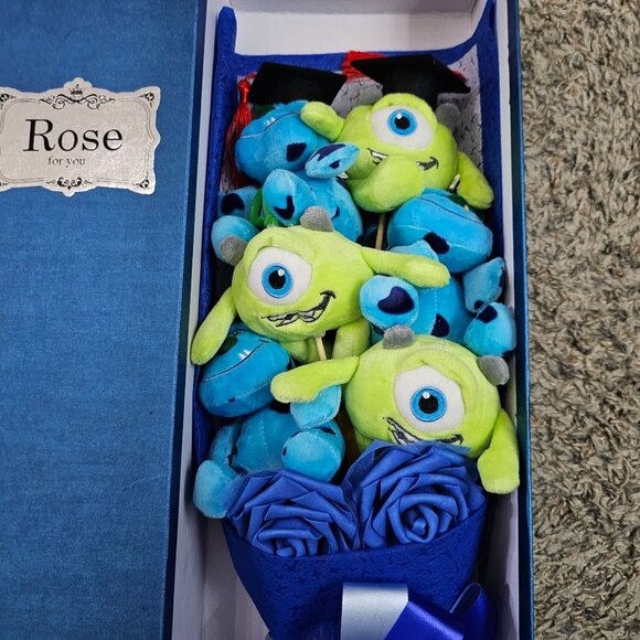 He Meng Plush Bouquet Graduation Gift Mike Monsters Inc University Flower - Picture 2 of 6